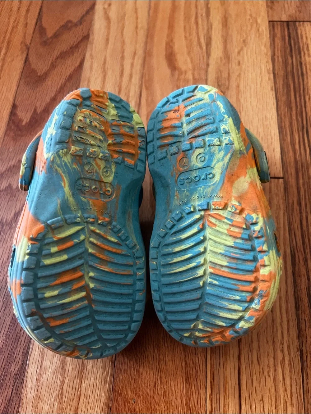 CROCS Toddler Aqua & Orange Tie-Dye Clog